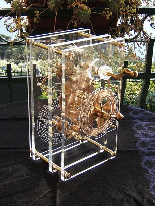 4 Antikythera_model_front_panel_Mogi_Vicentini_2007 Antikythera mechanism front panel model